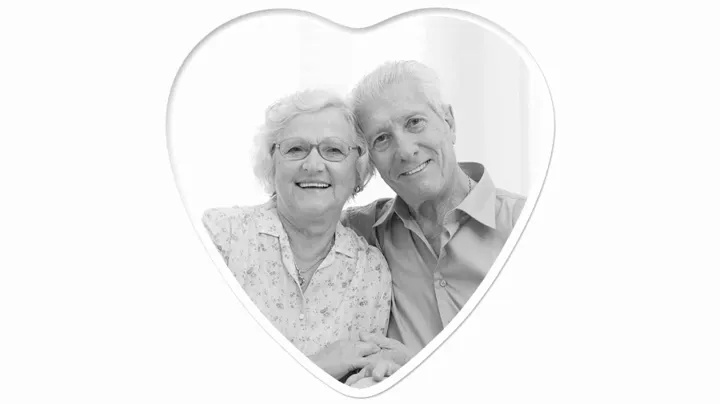 Heart 6" × 6" Memorial Portrait — Black & White