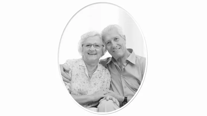 Oval 8" × 10" Memorial Portrait — Black & White