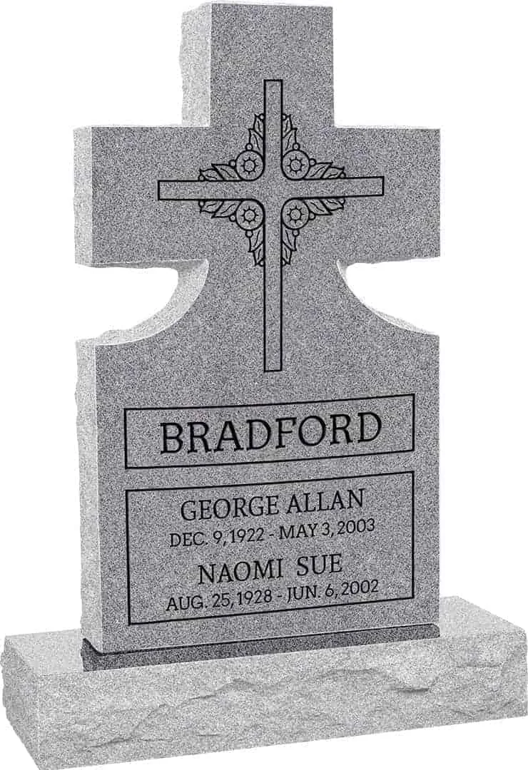 Cross Upright Memorial — 34" Base