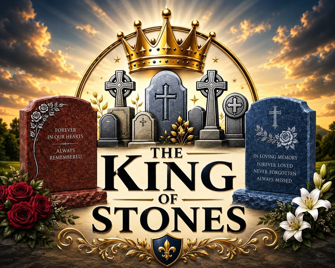 The King of Stones memorial brand artwork